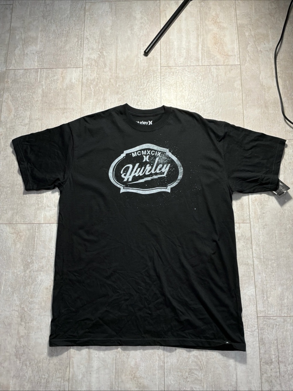 NWT Hurley T Shirt Men’s XXL Graphic Print Black Short Sleeve